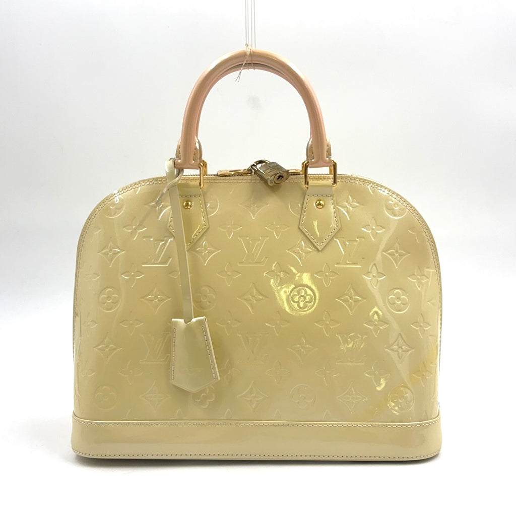 Pre-Owned Alma PM Handbag Light yellow Enamel Gold M90101 LOUIS