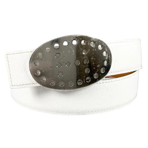 Pre-Owned Evelyn belt Brown white Leather Silver HERMES – LUXLUX display picture 1