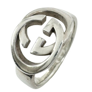 Pre-Owned Interlocking G ring Silver AG925 GUCCI – LUXLUX