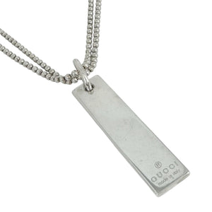 Pre-Owned logo Bar plate necklace Silver SV925 Silver GUCCI – LUXLUX