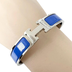 Pre-Owned Clic H bangle Silver blue GP Enamel HERMES – LUXLUX